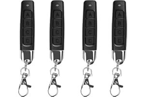 BKIYOUGO Universal Garage Door Opener, 433Mhz Replacement Garage Hand Transmitter Wireless Cloning Remote Control Key Fob 4 in 1 Remote Control Duplicator for Car Roller Shutter Garage Door (4 Pack)