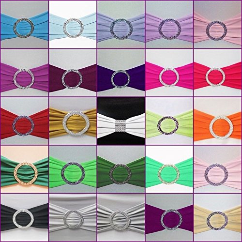 100 Stuhlschleifen Stretch Schleifenbänder Schleifen für Stuhlhussen (Weiß) - 2