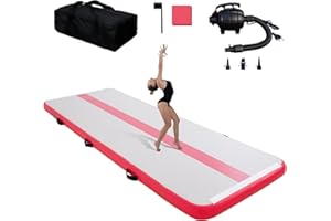 Tuxedo sailor Air Track Colchoneta Gimnasia Artistica 2M/3M/4M, Tumbling Gimnasia de 10 cm, Colchonetas de Entrenamiento con Bomba Eléctricas, Air Mat para Animación/Entrenamiento/Yoga