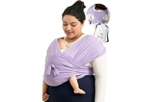 Konny Baby Carrier SoftBreeze Luxury Carrier Wrap, Easy to Wear Baby Wrap Carrier, Perfect Essentials Cloths for Newborn Babies up to 44 lbs, (Lavender, 2XS)