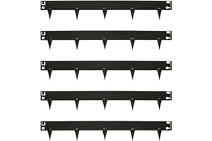 Harbour Housewares 5M Lawn Edging Border - 8cm Face Height - Black - Galvanised Steel Garden Border Edging Flexible Grass Landscaping Pathway Edge Strip