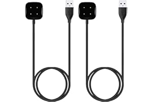 KIMILAR 2 Stücke Ladegerät Kompatibel mit Fitbit Versa 4 /Sense 2 /Versa 3/Sense Ladekabel (Nicht für Versa/Versa 2), 100cm/3.3ft USB Ladestation Charger Cable Dock Kabel für Versa 3 / Sense