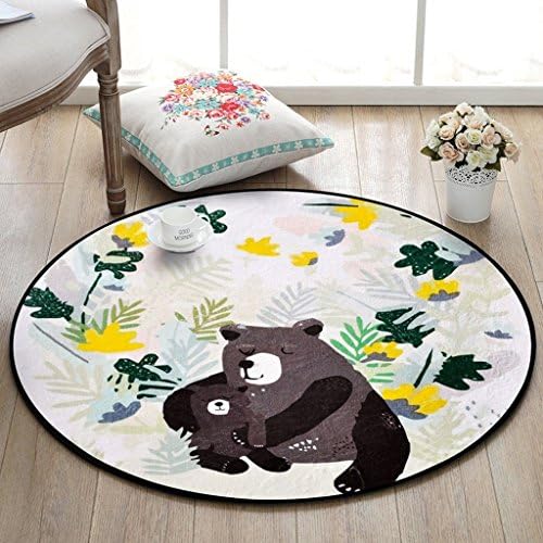 GCCI Rug round Mat Animal Cartoon Carpet, Children'S Bedroom Room round Rugs Home Computer Chairs Floor Mat,Diameter 100CM