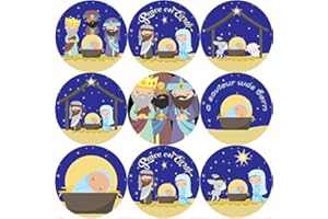 STICKER STOCKER 144 Christmas Nativity 30mm School Reward Stickers for Parents, Teachers