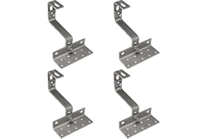 CAVATINY 4 ganchos de techo A2 ajustables en 3 posiciones, acero inoxidable V2A, PV, fotovoltaico, montaje solar, panel solar, soporte de techo, soporte para módulo solar, juego de fijación para techo, soporte