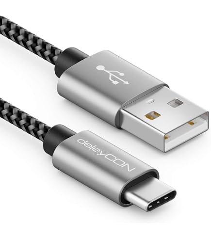 Cavo di tipo C per Oppo A54, cavo USB intrecciato in nylon, 1,3 m, cavo di ricarica / sincronizzazione rapido, trasferimento dati di tipo C, colore: nero
