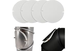 Hereneer 4 Stück Ofenrohr Dichtung, Flamm Dichtung, Ofenrohr Klappendichtung, Rauchrohrdichtung Reinigungsöffnung, Keramikfaser, Hitzebeständig bis 1200 °C, Rohrdichtung zum Zuschneiden (125*125*3mm)