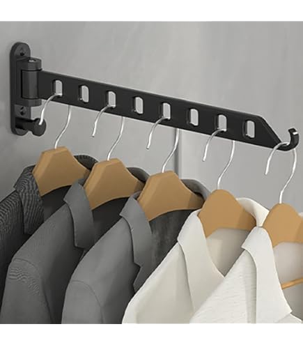 Appendiabiti Da Parete Pieghevole - Girevole 180°, Bianco | Per Bagno, Lavanderia E Balcone - Foto 7