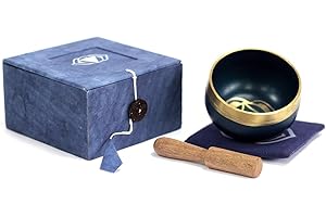 SH SHAKRA HEALTH Chakra Singing Bowls with Wooden Striker & Cushion Gift Box Set | Lift Vibration & Frequency; Sound Therapy; Holistic Healing, Meditation & Relaxation Mindfulness Mantra (Third Eye)