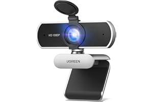 UGREEN Webcam Full HD 1080P 30FPS USB A PC Cámara 2 Micrófono Incorporado 85° Ángulo de Visión para Windows MacOS Linux Soporta Youtube Streaming Video Calling Zoom Videoconferencia(Gris Plata)
