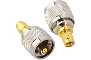 Boobrie Adattatore PL259 da Connettore SMA a UHF Connettore Coassiale UHF Maschio a SMA Maschio Adattatore Coassiale a Bassa Perdita per Walkie Talkie Antenne Broadcast Radio WiFi Confezione da 2