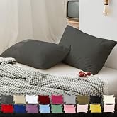 TeksNil Home D&uuml;z Pamuklu 2&rsquo;li Antrasit Yastık Kılıfı 50 X 70 Cm Kapaklı
