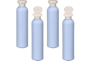 Boutihao 4 Pezzi 260ml Bottiglie Vuote per Shampoo, Bottiglia di Lozione da Viaggio, Ricaricabili, Flaconi Blu