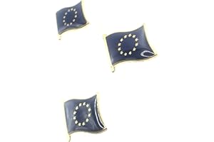 SNS COMPONENTS EU Europäische Union Land Metall Emaille Flagge Pin Badge 3 Stück, Metall