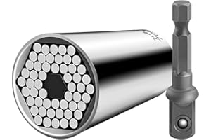 Universal de Llave de Vaso – Sinwind Multifunción Herramientas de Mano con Taladro Adaptador, 7-19 mm, Cromo Vanadio Acero, Coche/Auto Destornillador de Socket Kit de Reparación de Herramientas