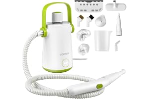 COSTWAY ångrengörare handenhet | 1 000 W & 300 ml vattenkapacitet & 10 tillbehörssatser | Steamshot Steam Cleaner för alla, mattor, fönster, kuddar, badrum