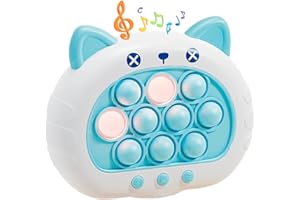 SCFRF Quick Push Bubbles Pop Fidget Toy It Game, Fast Push Light Up Pop Interactive Sensory Toy, Fast Push Button Game for Kids Adult, Stress Relief Handheld Game Gifts Toy for 3 4 5 6 7 Years Old Boy Girl