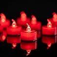 LANKER 24 Pack LED Tea Lights Candles, Flickering Red Flameless Tealights, Long Lasting Battery Operated Fake Candles, Decoration for Wedding, Halloween and Christmas (Red - 24pcs)