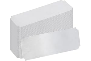 BENECREAT 60 Pcs Étiquettes Vierges en Aluminium Plaque Métallique Gravée au Laser 7.5x2.5cm Feuille Rectangulaire pour la Fabrication D'Étiquettes de Collier Bracelet Chien