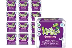 Kandoo paquete ahorro - Toallitas WC Sensibles 12 paquetes de 2x60 - Desechables, para pieles sensibles | Un total de 1440 toallitas.
