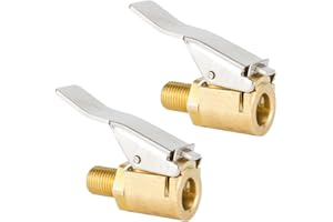 DaiUni Zawór samochodowy, wtyczka dźwigniowa, zacisk do pompowania opon pneumatycznych Air Chuck, wentyl samochodowy, wtyczka dźwigniowa, mosiężna pompa powietrza do wentyli opon z gwintem zaworu, 2