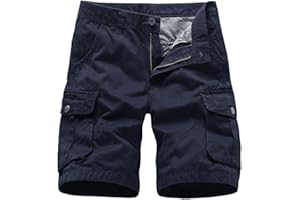 ZILOSCONCY Pantaloni Corti Uomo Casual in Cotone di Lino Classic Bermuda Uomo Estivi in Lino Stretch Bermuda Cargo Uomo Shorts Leggeri Vita Alta Palestra Pantaloni da Lavoro Uomo Estivi Morbidi Vintage