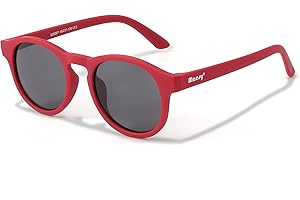 Maesy Occhiali da sole per bambini 6-12 anni - Protezione polarizzata UV400 - Montatura flessibile e flessibile - Occhiali da sole sicuri e comodi per bambini - Novi