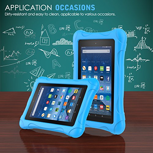 MoKo Fire 7 2015 Hülle – Superleicht EVA Stoßfest Kinderfreundlich Kinder Schutzhülle für Amazon Fire 7.0 Zoll (5. Generation – 2015 Modell), Blau - 8