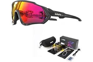 KAPVOE Lunettes de soleil polarisantes pour cyclisme,ensemble de 5 verres interchangeables,lunettes sportives pour hommes et femmes