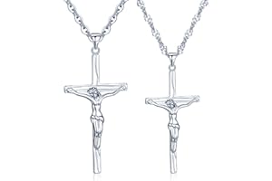 UNENDLICH U Infinito U - Colgante Pareja para Mujer y Hombre Jesús Cristo Crucifijo Cruz Colgante Plata de Ley 925
