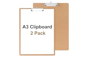 Srvnpioy Grande Portapapeles A3 de Madera, 2 Piezas, Versión Vertical, Hecho de Fibra de MDF, para escribir, dibujar, pintar y hacer bocetos en la escuela, en casa y al aire libre