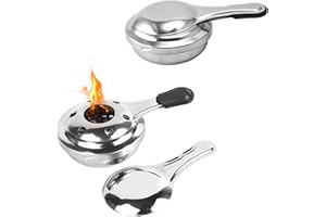 Dulynva Lot de 2 Mini Réchaud à Alcool Brûleur À Fondue à Alcool en Acier Inoxydable Brûleur Pâte Rechaud Alcool Portable brûleur à Alcool Détachable brûleur d'alcool pour Fondue Camping (Argent)