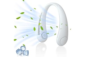 Wisada Ventilatore da Collo Portatile,Ventilatore da Collo USB,Batteria da 2400mAh,Ventilatore Senza Lama a Mani Libere,3 Velocità,Ventola Silenziosa Regolabile a 360° per Ufficio,Casa,Viaggi-Bianco