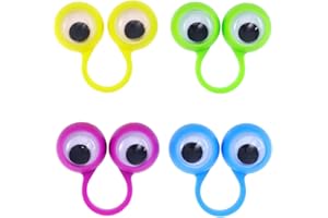 STOBOK 10pcs Eyes Finger Ring Puppet Eyeballs Toy Eye Monster Funny Toy for Kids Party Favor (Random Color)