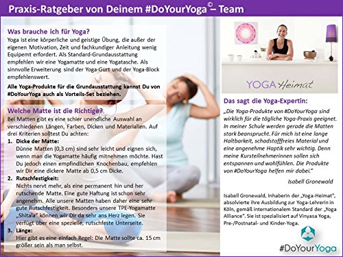 Rutschfeste Yogamatte »Suri« aus umweltfreundliche und weichen TPE hergestellt ( Maße: 183 x 61 x 0,5 cm ) inkl gratis Tragebänder für die Matte – die ideale Matte für Yoga & Pilates – natürlich geruchslos / in den Farben schwarz, blau, grün, orange, türkis und pink / auch als Sportunterlage / Fitnessmatte bzw. Gymnastikmatte verwendbar. Die Oberfläche ist rutschfest, angenehm, strapazierfähig & langlebig. - 8