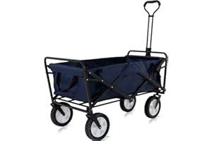 Novonova Carro Playa Ruedas Grandes, Carro de jardín Plegable con asa Ajustable, Carro de Transporte para Camping, jardinería, Compras，360 ° Giratorio Adecuado para Todos los terrenos