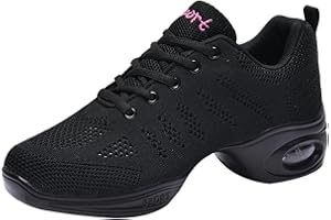 YUKTOPA Damen Tanzschuhe Lace-Up Mesh Luftkissen Tanz Training Tanzsneaker Websneaker Jazzdance Schuhe Dancesneaker Tanzschuhe