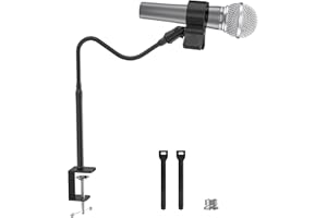 ZealSound Bras Micro réglable 48 cm– Compact et Peu Encombrant pied de micro Col de Cygne, Support de micro bureau Compatible Blue Snowball, Solocast, Flexible et Stable ave Adaptateur 3/8" à 5/8",