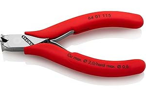KNIPEX Elektronik-Vornschneider mit rutschhemmenden Kunststoff-Hüllen 115 mm, 64 01 115