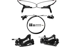 splumzer Kit de Frein Hydraulique eBike 4 Pistons,2-PIN Power-Off Hydraulic Disc Brake for E-Bike,Kit de Frein Hydraulique avec Adaptateur de Montage,idéal pour Les eBikes