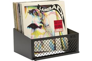 Keep Them Spinning | Vinyl Record Shelf, Record Wall Mount Holder for up to 50 LPs with Now Playing Display, Record Organizer - Exclusive Record Storage for Vinyl Lovers. (Black x 1)