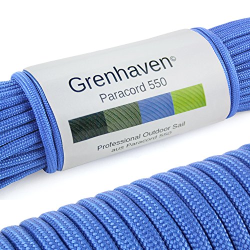 Grenhaven - 31 Metros m Soporta 250 Kilogramo kg 550 lbs Cuerda de Paracaídas - Para Kit de Supervivencia - 7 Resistentes Hebras - Apta Para Escalar - Parachute Cord - Paracord La Cuerda - Azul