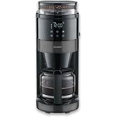 Severin Drip Coffee Maker with Glass Carafe and Grinder, 1.25L Capacity, Up to 10 Cups, Drip Interruption, Intense Scent, LED