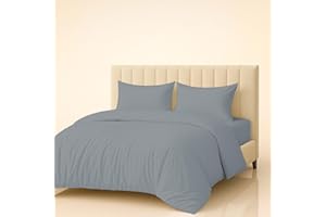 Meteorwi Home - Funda Nordica Cama 90 Microfibra Cepillada Suave – Juego de 3 Piezas con Funda de Edredon 150x220cm, Sabana Bajera 90x200x25cm, 1 Funda de Almohada 45x70cm (Gris Claro)