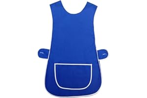 Stylo Online Ladies Womens Tabard Home Work Kitchen Cleaning Chef Catering Cleaners Workwear Poly Cotton Overall Tabbard Apron (Plain Royal Blue,XXXOS)