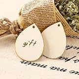 25 Wassertropfen Holz Anhänger Geschenkanhänger Namenskarte Basteln Hochzeit Party Deko Selbstgestalten - 3