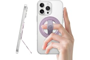EWA MagOne 3rd Gen [Compatible con MagSafe] Soporte de Agarre para teléfono con Correa elástico para los Dedos, Anillo Magnético extraíble, para iPhone 16, 15, 14, 13, 12 - Morado