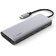 Belkin 7-in-1 MultiPort USB C Hub (with 4K HDMI, USB-C, 2 x USB A, 3.5mm Audio, SD 3.0 Slot, and micro-SD 3.0 for MacBook Pro, MacBook Air, iPad Pro, XPS and More), AVC009BTSGY