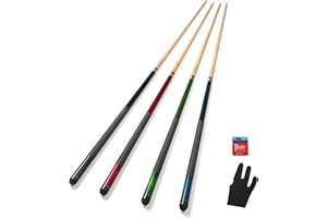 ASMPCUE Stecca da Biliardo da 58 Pollici Hardwood Pool Cue 13 mm Punte per Giocatori di Biliardo Professionisti, 1/2 Stecche per Biliardo Tavolo Sport