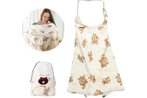 KASLAIDER Poncho per Allattamento al Seno, Grembiule per Allattamento in Morbida Mussola Morbido, Copertura Privacy per l'allattamento, Telo Copri Seno per Allattamento, Coperta per Allattamento del Bambino